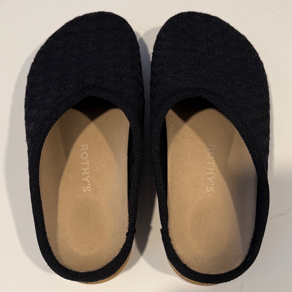 Rothy's Classic Black Knit Slip-Ons